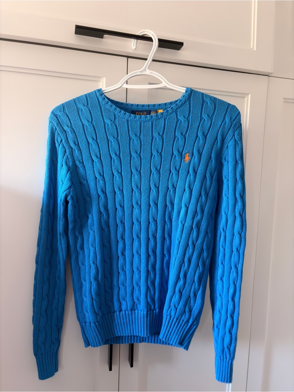 Polo Ralph Lauren Turquoise Cable Knit Sweater with Gold Label